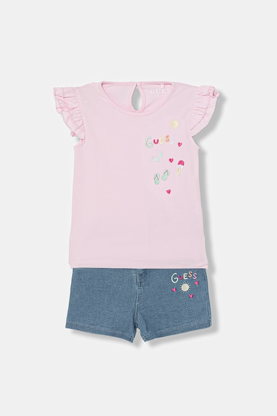 Guess komplet codzienny dziecięcy różowy K6GG03.K6YW0.PPY2.M