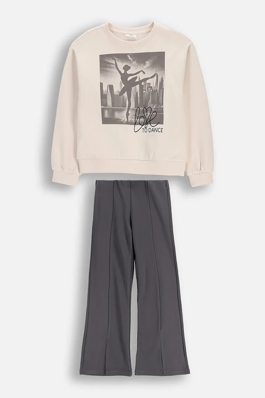 Coccodrillo komplet dresowy dziecięcy bawełniany beżowy WC6117404XXG