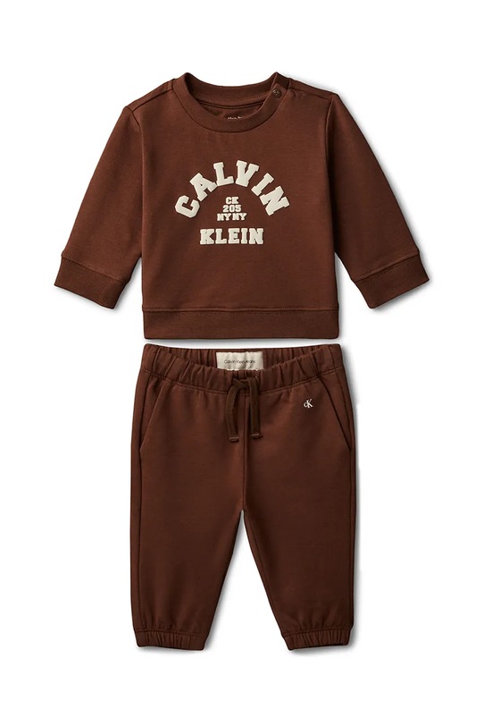 Calvin Klein Jeans dres dziecięcy z elastanem brązowy IN0IN00347.PPY2