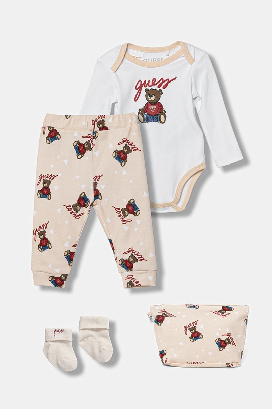 Guess komplet niemowlęcy nadruk beżowy H6RW03.KA6W4.PPY2