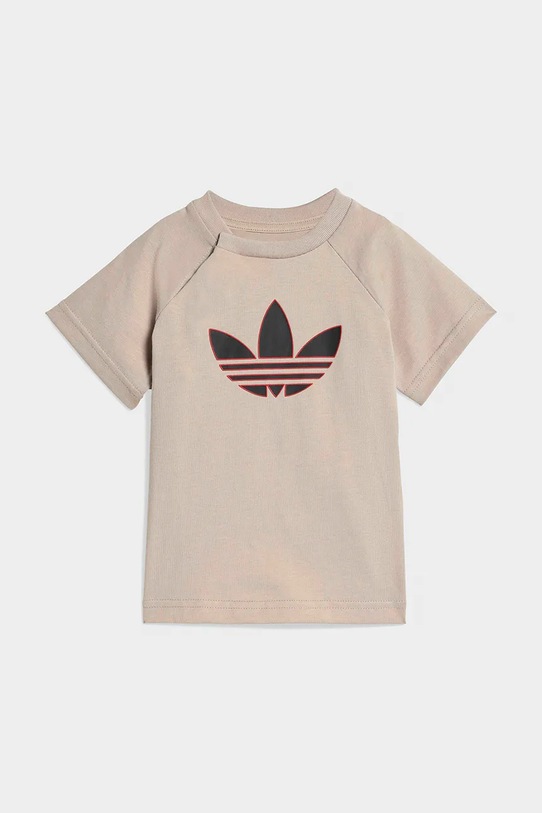 adidas Originals komplet bawełniany dziecięcy KD1039 beżowy SS26