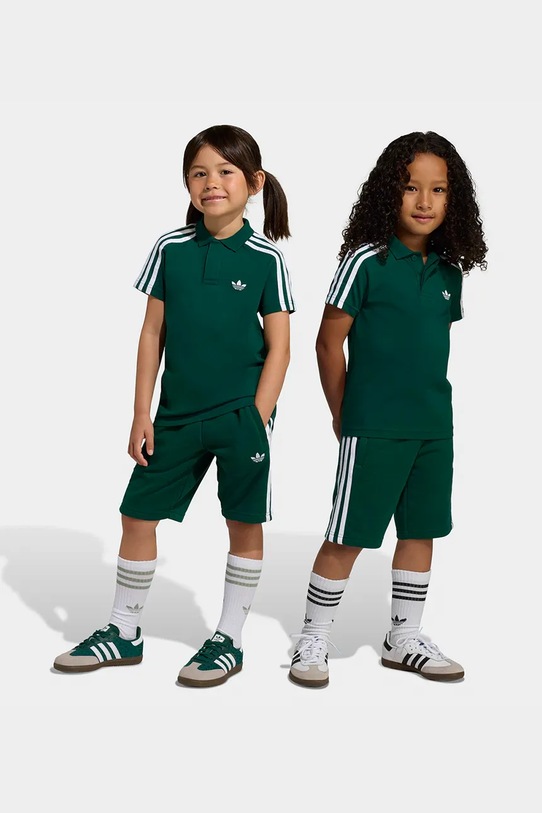 Dětská bavlněná souprava adidas Originals pletenina zelená KD5781