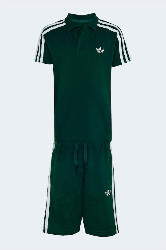 Dětská bavlněná souprava adidas Originals KD5781 zelená SS26