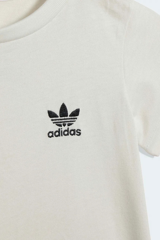 Детски памучен комплект adidas Originals бежов KE2357