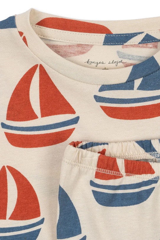 Chłopiec Konges Sløjd dres bawełniany dziecięcy GIO LS SET GOTS KS104839.PPY2 beżowy