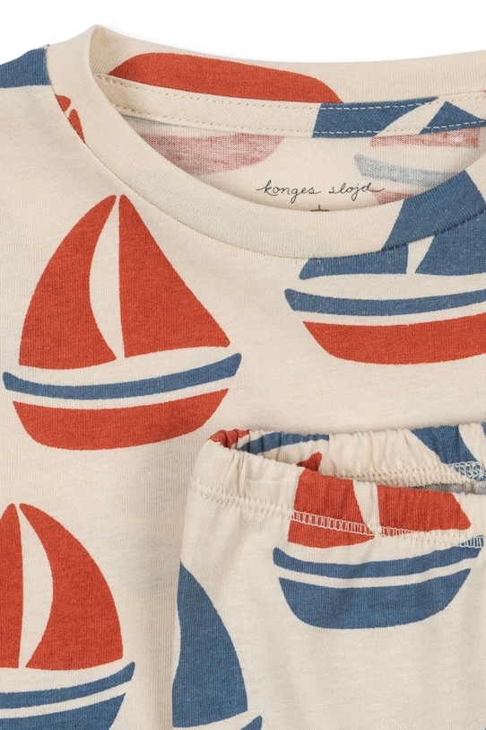 Chłopiec Konges Sløjd dres bawełniany dziecięcy GIO LS SET GOTS KS104839.PPY2 beżowy