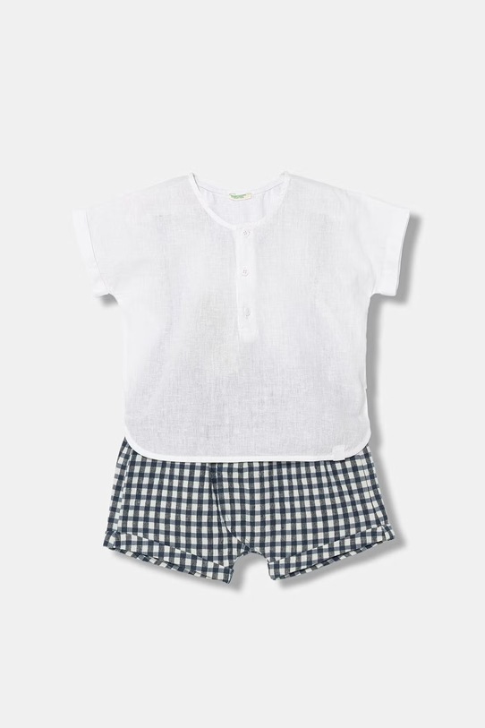 United Colors of Benetton komplet za dojenčke z lanom mornarsko modra 4T06AK003.W.Stagionale