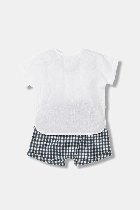 United Colors of Benetton komplet za dojenčke z lanom 4T06AK003.W.Stagionale mornarsko modra SS26