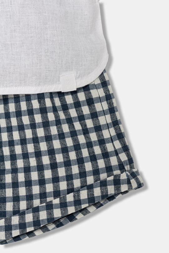 Deklice United Colors of Benetton komplet za dojenčke z lanom 4T06AK003.W.Stagionale mornarsko modra