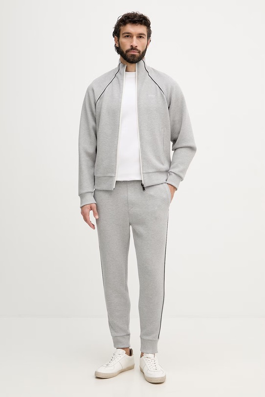 BOSS Green trenirka moška z bombažem SW_Tracksuit Set siva 50555906