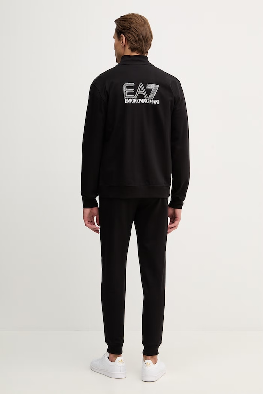 Bombažna trenirka EA7 Emporio Armani AF13512.7M001318 črna SS26
