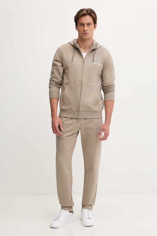 EA7 Emporio Armani tepláková súprava pánska bavlna béžová AF13512.7M001319