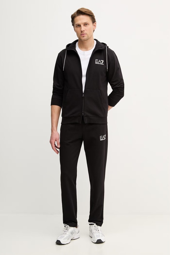 EA7 Emporio Armani dres bawełniany nadruk czarny AF13512.7M001319