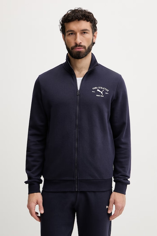 Puma komplet dresowy męski z bawełną Mainline suit 691770 granatowy SS26