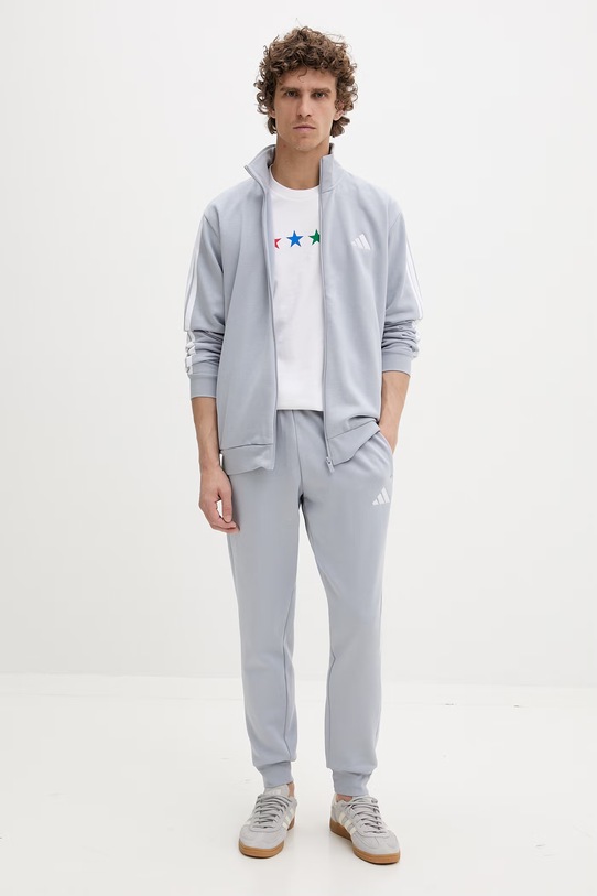 adidas komplet dresowy męski z bawełną KC0698 niebieski SS26