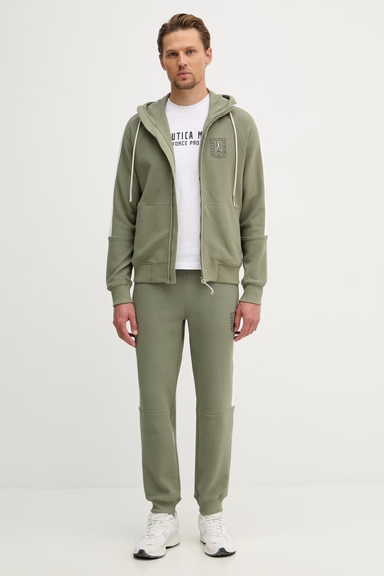 Aeronautica Militare dres męski bawełniany z elastanem zielony TF0114UF00680