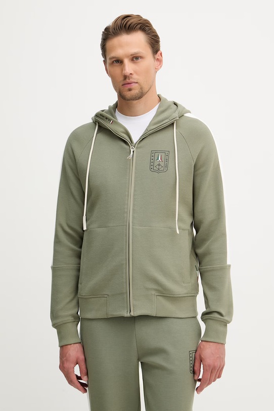 Aeronautica Militare dres męski bawełniany z elastanem TF0114UF00680 zielony SS26