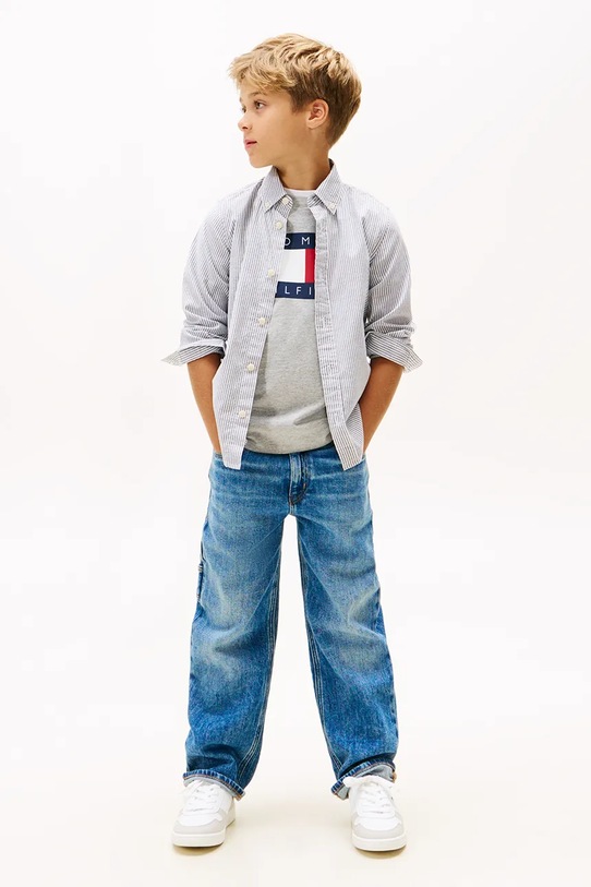 Chłopiec Tommy Hilfiger koszula dziecięca KB0KB09605.128.176.PPY2 niebieski