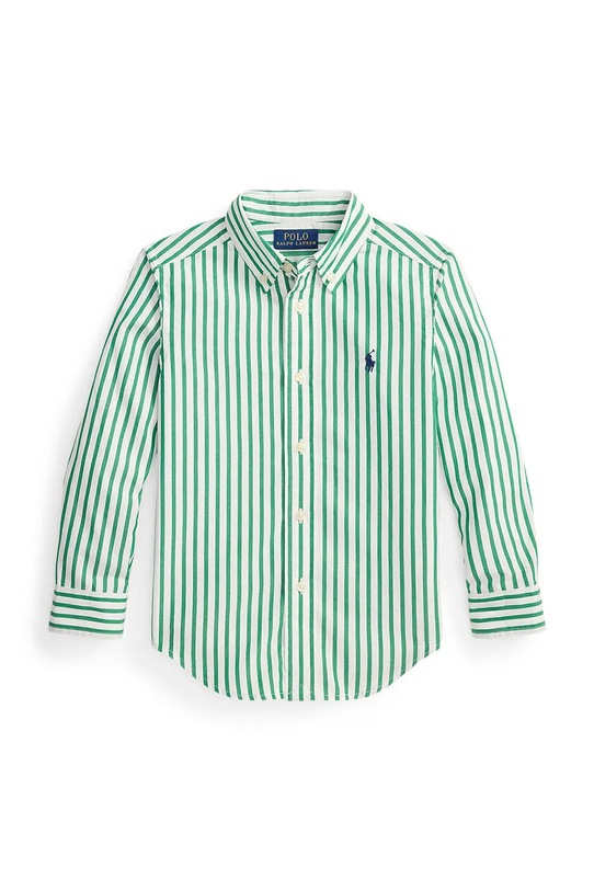 Παιδικό βαμβακερό πουκάμισο Polo Ralph Lauren επίσημη πράσινο 322979319501