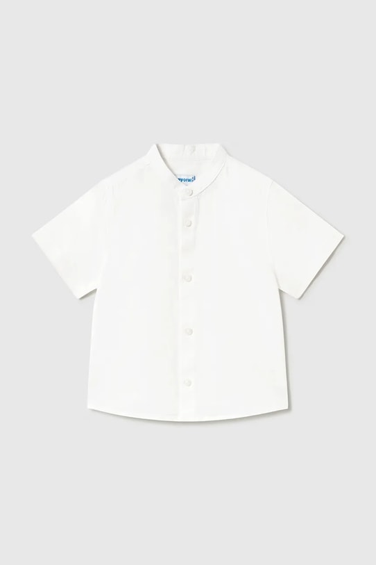 Mayoral koszula z domieszką lnu dziecięca casual biały 1111.3A.Baby.PPY2
