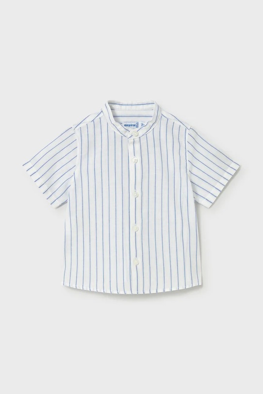 Detská košeľa s prímesou ľanu Mayoral s prímesou ľanu biela 1111.3A.Baby.PPY2