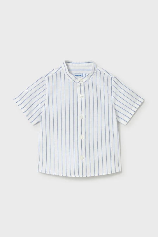 Detská košeľa s prímesou ľanu Mayoral s prímesou ľanu biela 1111.3A.Baby.PPY2