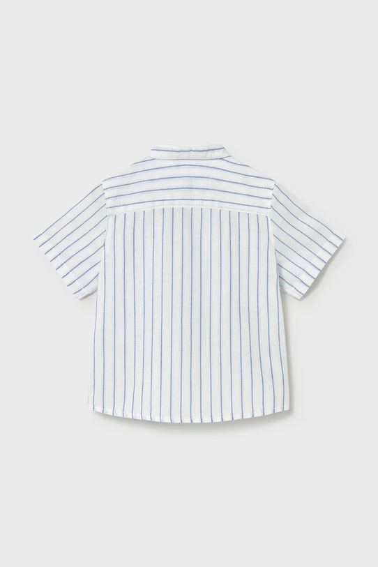 Detská košeľa s prímesou ľanu Mayoral 1111.3A.Baby.PPY2 biela SS26