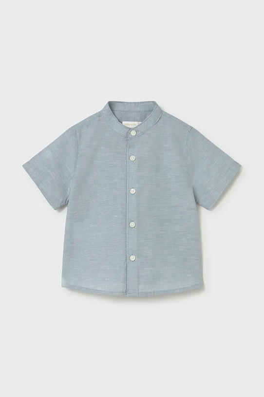 Дитяча сорочка з домішкою льну Mayoral casual блакитний 1111.3A.Baby.PPY2