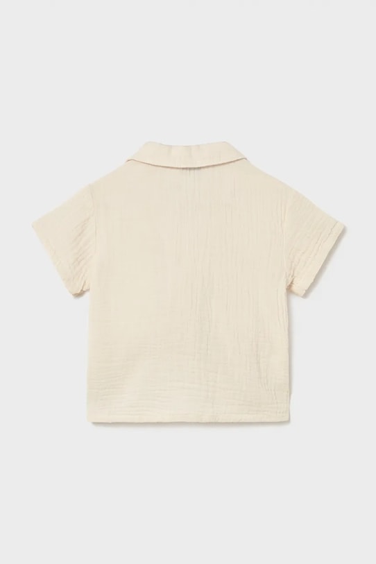 Παιδικό βαμβακερό πουκάμισο Mayoral 1113.3C.Baby.PPY2 μπεζ SS26