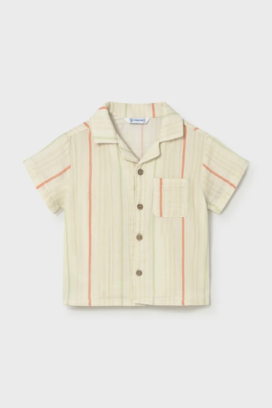 Παιδικό βαμβακερό πουκάμισο Mayoral 1113.3C.Baby.PPY2 μπεζ SS26