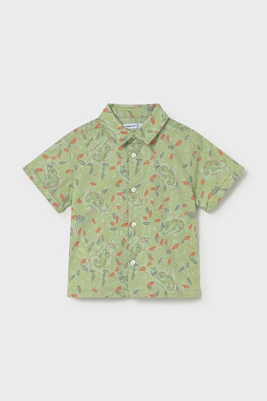 Παιδικό βαμβακερό πουκάμισο Mayoral εμπριμέ πράσινο 1114.3F.Baby.PPY2