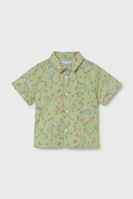 Παιδικό βαμβακερό πουκάμισο Mayoral εμπριμέ πράσινο 1114.3F.Baby.PPY2