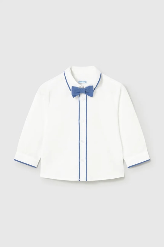 Παιδικό πουκάμισο με λινό Mayoral μακρύ λευκό 1115.3A.Baby.PPY2