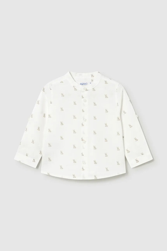 Mayoral koszula z dodatkiem lnu dziecięca 1116.3B.Baby.PPY2 biały SS26