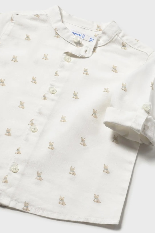 Mayoral koszula z dodatkiem lnu dziecięca biały 1116.3B.Baby.PPY2