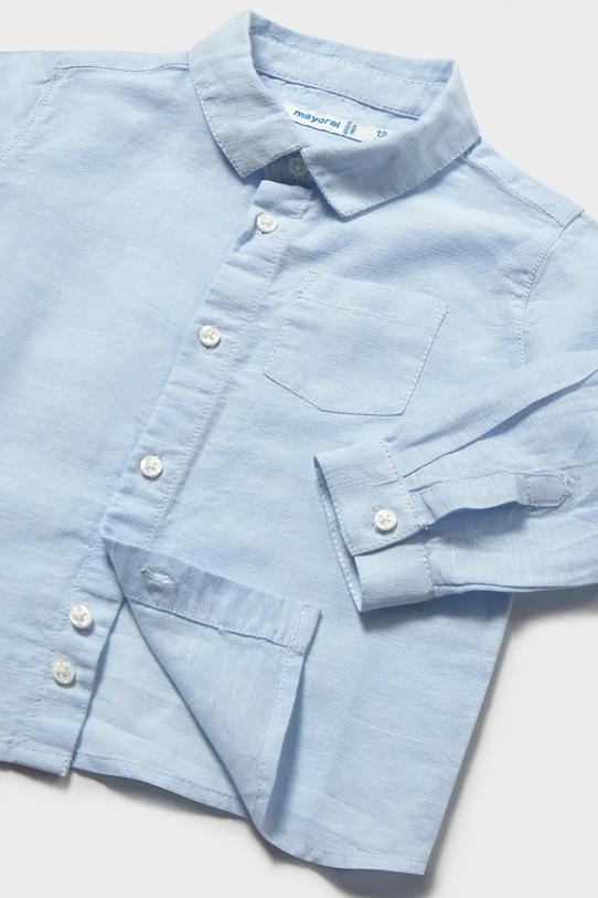 Chłopiec Mayoral koszula z dodatkiem lnu dziecięca 1118.3C.Baby.PPY2 niebieski