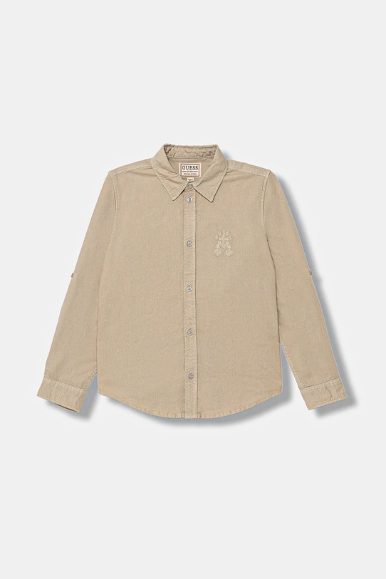 Guess koszula bawełniana dziecięca bawełna beżowy L6RH03.W9CL1.PPY2