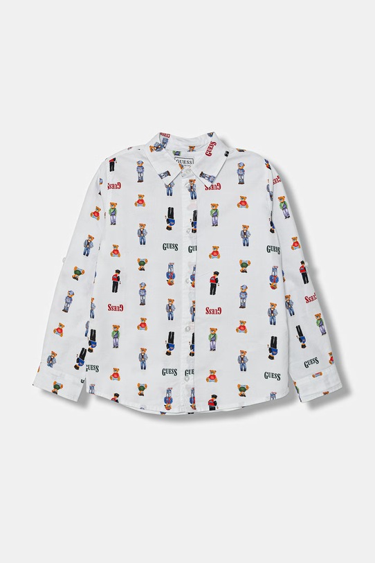 Guess koszula bawełniana dziecięca wzorzyste biały N6RH05.W9CL1.PPY2