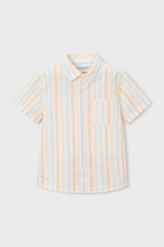 Detská košeľa s prímesou ľanu Mayoral 3112.5A.Mini.PPY2 biela SS26