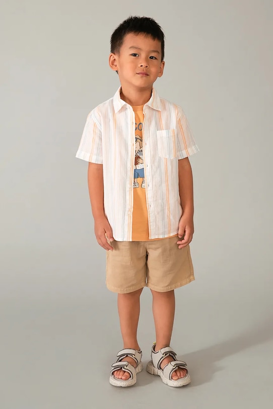 Otroška srajca z dodatkom lana Mayoral 3112.5A.Mini.PPY2