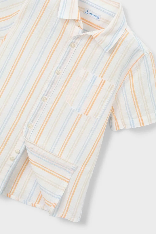 Otroška srajca z dodatkom lana Mayoral bela 3112.5A.Mini.PPY2