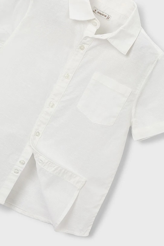 Mayoral koszula z dodatkiem lnu dziecięca biały 3112.5A.Mini.PPY2