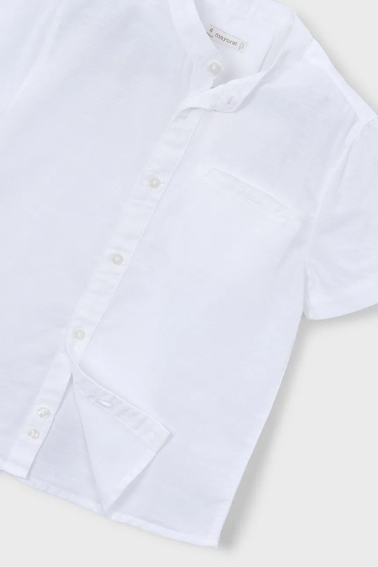 Chłopiec Mayoral koszula z dodatkiem lnu dziecięca 3113.5A.Mini.PPY2 biały