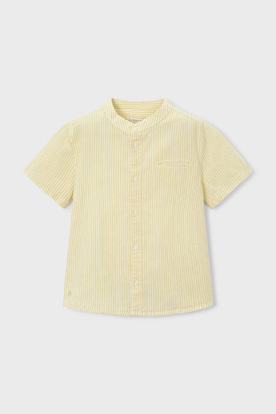 Mayoral koszula z dodatkiem lnu dziecięca 3113.5A.Mini.PPY2 żółty SS26
