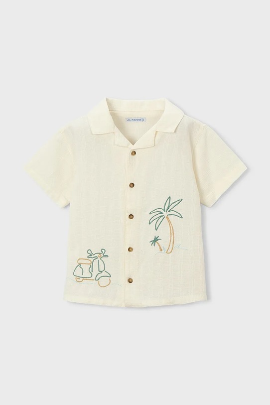Παιδικό βαμβακερό πουκάμισο Mayoral 3114.5D.Mini.PPY2 μπεζ SS26