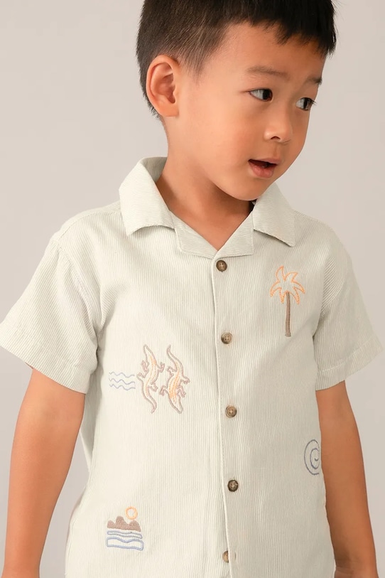 Mayoral cămașă de bumbac pentru copii 3114.5D.Mini.PPY2 bej