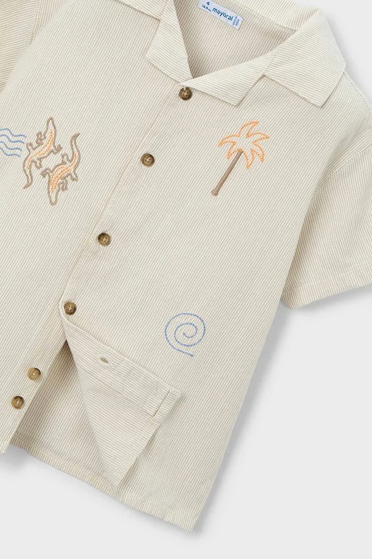 Mayoral cămașă de bumbac pentru copii bej 3114.5D.Mini.PPY2