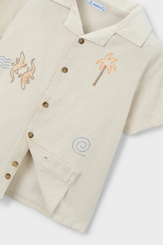 Mayoral cămașă de bumbac pentru copii bej 3114.5D.Mini.PPY2