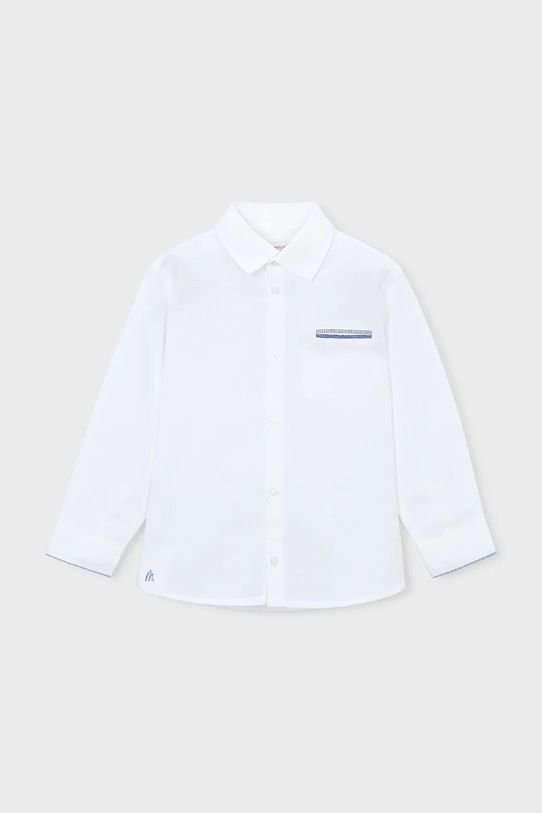 Mayoral koszula dziecięca z dodatkiem lnu 3117.5A.Mini.PPY2 biały SS26