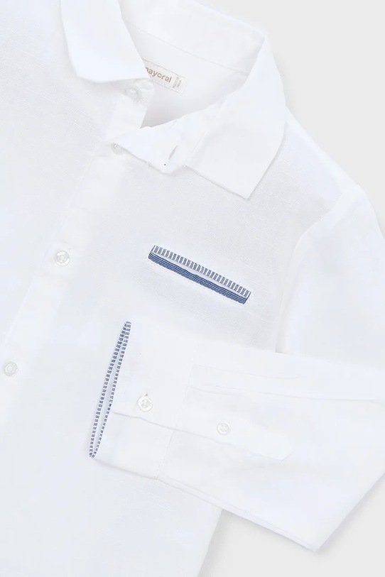 Mayoral koszula dziecięca z dodatkiem lnu biały 3117.5A.Mini.PPY2